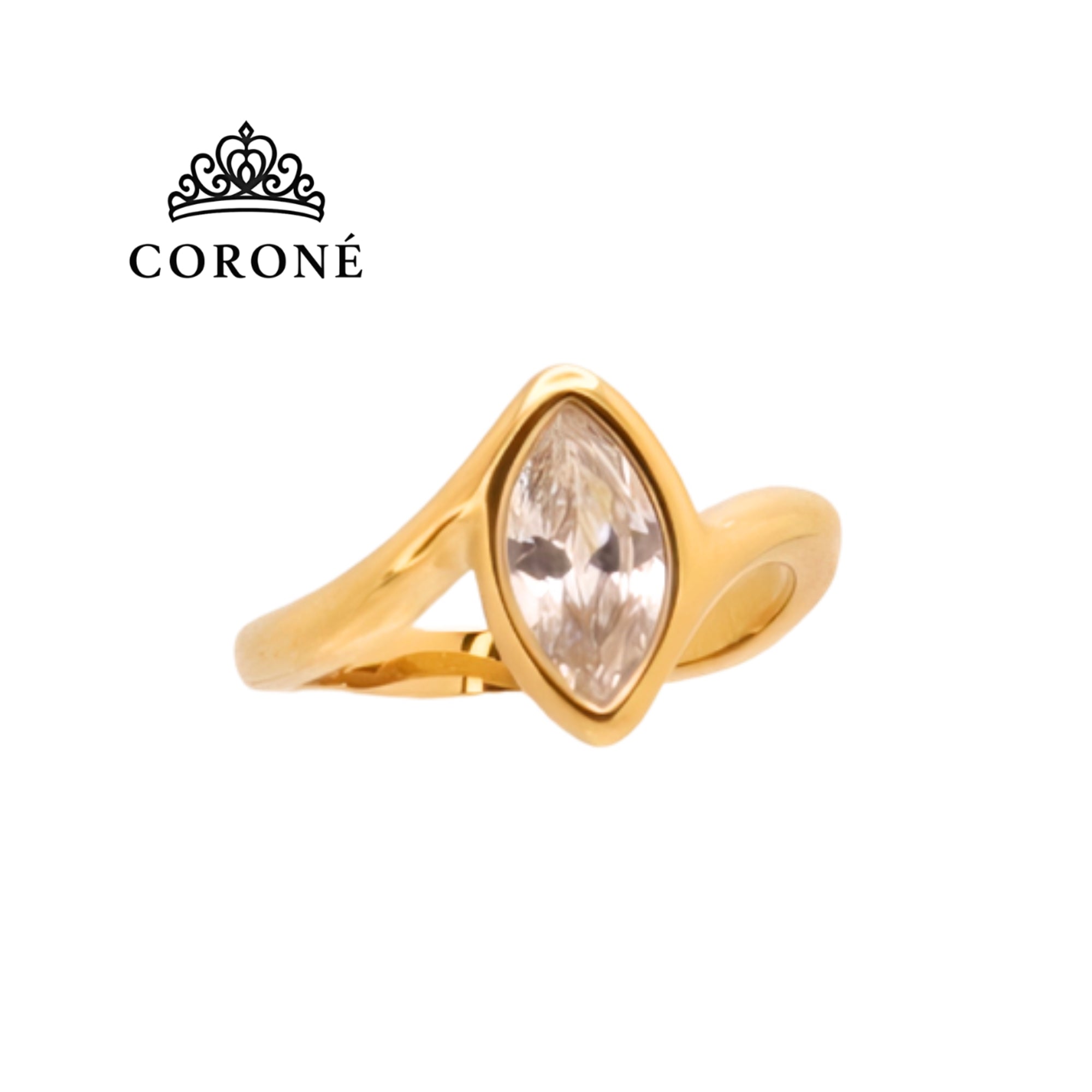 Horse Eye Stackable Ring 18K Gold Plated for Women Stainless Steel Hypoallergenic Tarnish-Free Waterproof