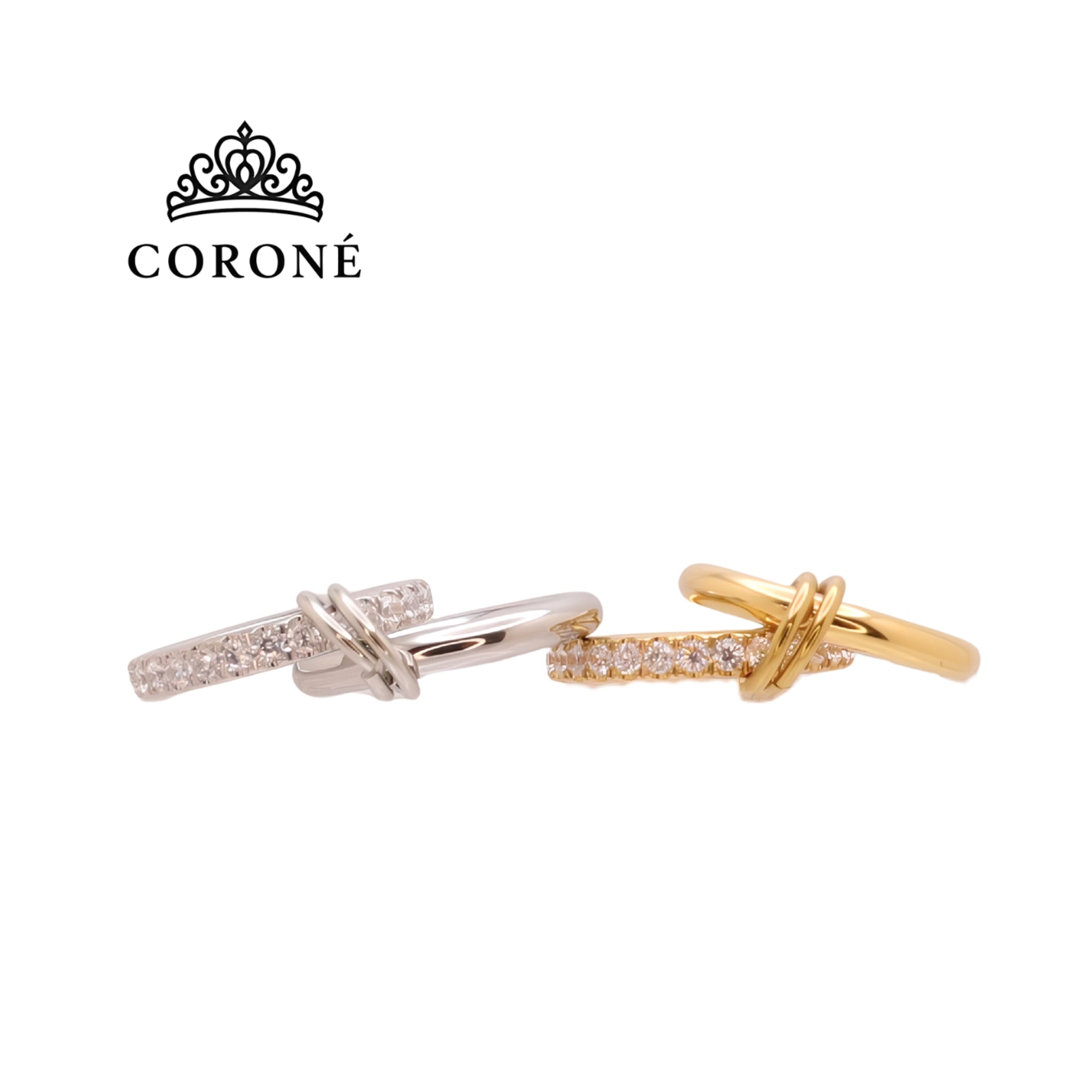 Interlocking Zircon Eternity Band Stackable Ring 18K Gold Plated for Women Stainless Steel Hypoallergenic Tarnish-Free Waterproof
