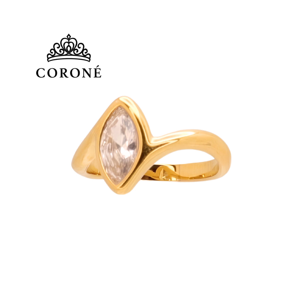 Horse Eye Stackable Ring 18K Gold Plated for Women Stainless Steel Hypoallergenic Tarnish-Free Waterproof