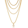CORONÉ 4-Layer Minimalist Necklace 18K Gold Plated for Women Stainless Steel Hypoallergenic Tarnish-Free Waterproof - CORONÉ