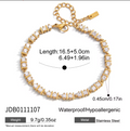 Irregular Round CZ Tennis Bracelet 18K Gold Plated for Women Gold Plated Stainless Steel Hypoallergenic Tarnish-Free Waterproof