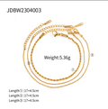 Beaded Chain Stacking Bracelet Thin Twist Set 18K Gold Plated for Women Hypoallergenic Tarnish-Free Waterproof