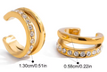Double Layer Round Zircon Ear Cuff Set 18K Gold Plated for Women No Piercing Required Hypoallergenic Tarnish-Free Waterproof