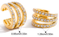 Triple Layer White Round Zircon Ear Cuff Set 18K Gold Plated for Women No Piercing Required Hypoallergenic Tarnish-Free Waterproof
