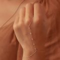 Beaded Hand Chain 18K Gold Plated for Women Stainless Steel Hypoallergenic Tarnish-Free Waterproof