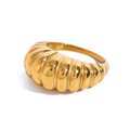 Croissant Ring 18K Gold Plated for Women Stainless Steel Hypoallergenic Tarnish-Free Waterproof